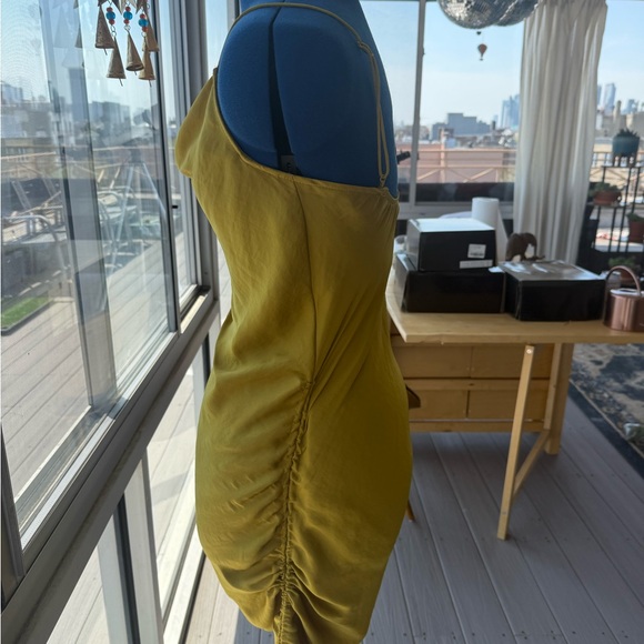 Free People Green Asymmetrical Slip Dress with Cowl Neck - Picture 4 of 5